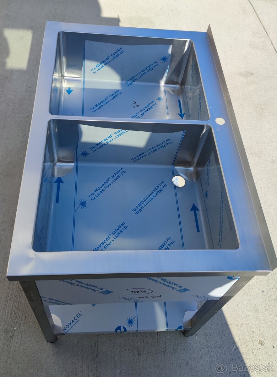 Gastro drez s policou, umývacie stoly, nerezové dvojdrezy - 5