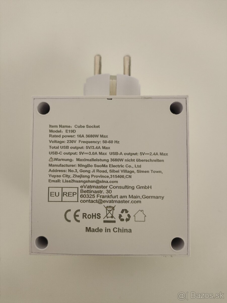 #141 Kocková zásuvka s USB (Cube Socket E19D) - 5