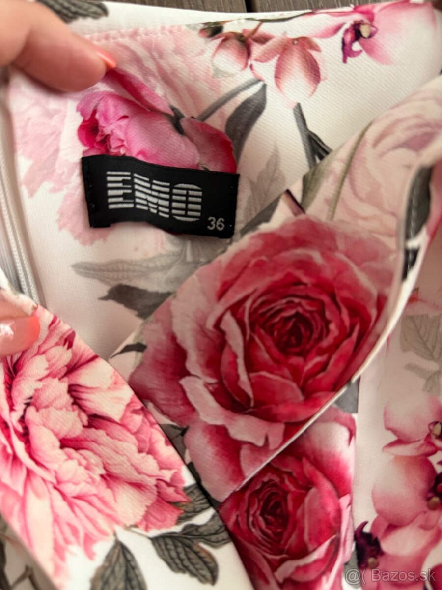 dámske kvetované spoločenské šaty veľ.36 - 5