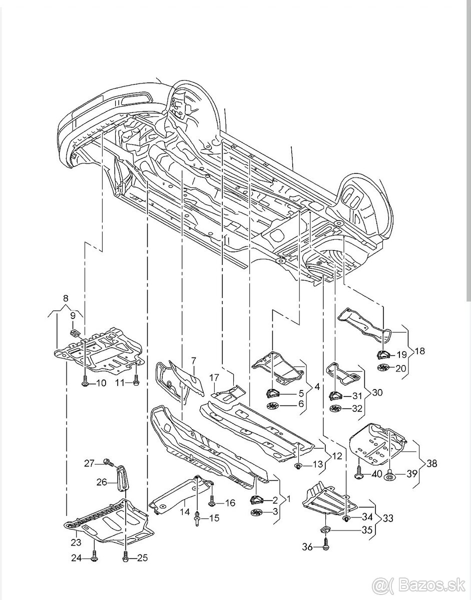 Octavia 3 Golf 7 Leon 3 kryt podvozku Audi A3 8V - 5