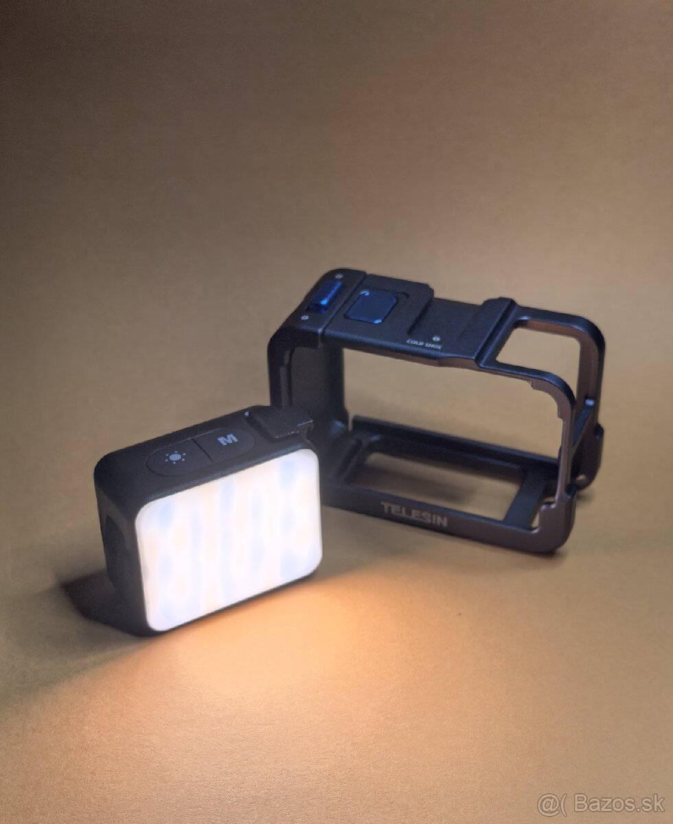 Dji Osmo action 3/4/5 celo kovovy obal + svetlo - 5