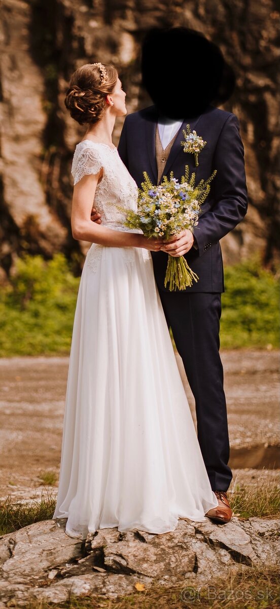 Svadobné vintage/boho/prírodné šaty od Dyona - 5