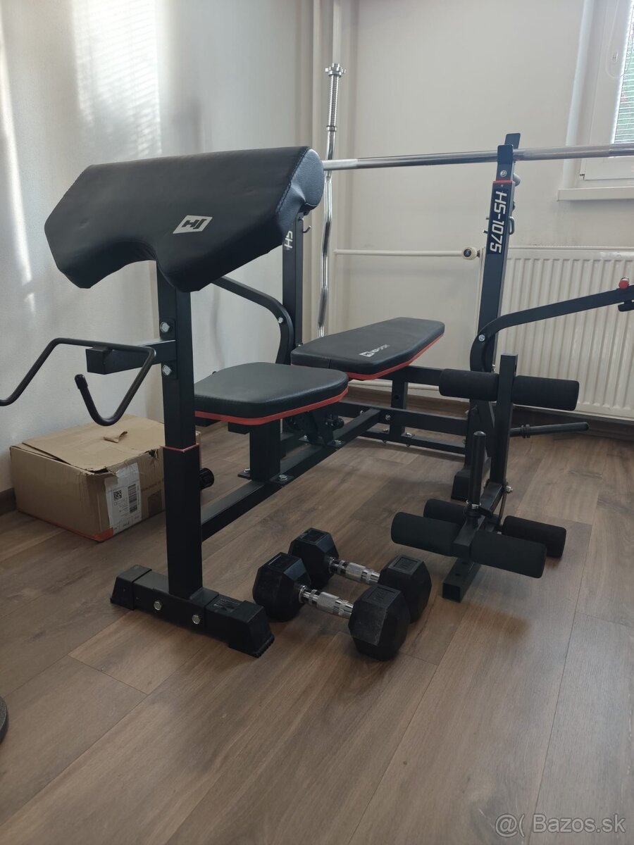 Tréningová lavica + 70kg závaží + 2x 7kg jednoručky - 5