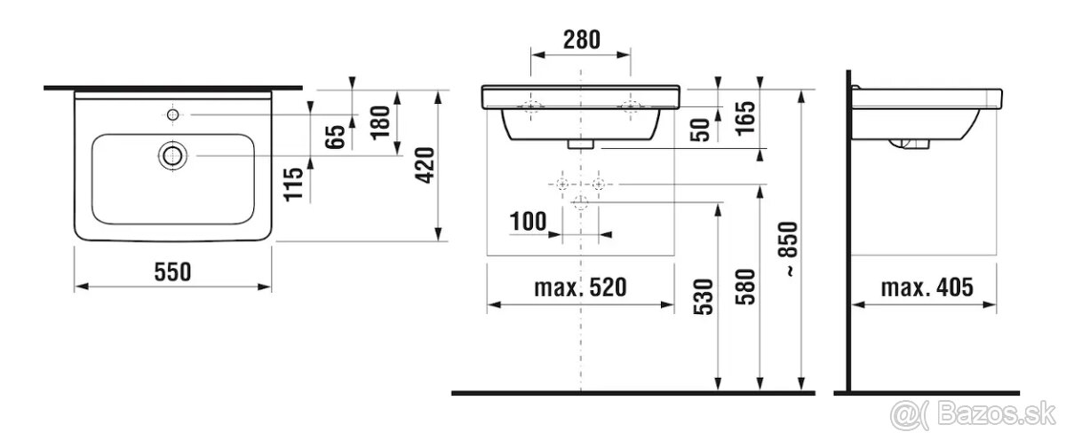 Jika Cubito - Umývadlo, 55x42 - 5