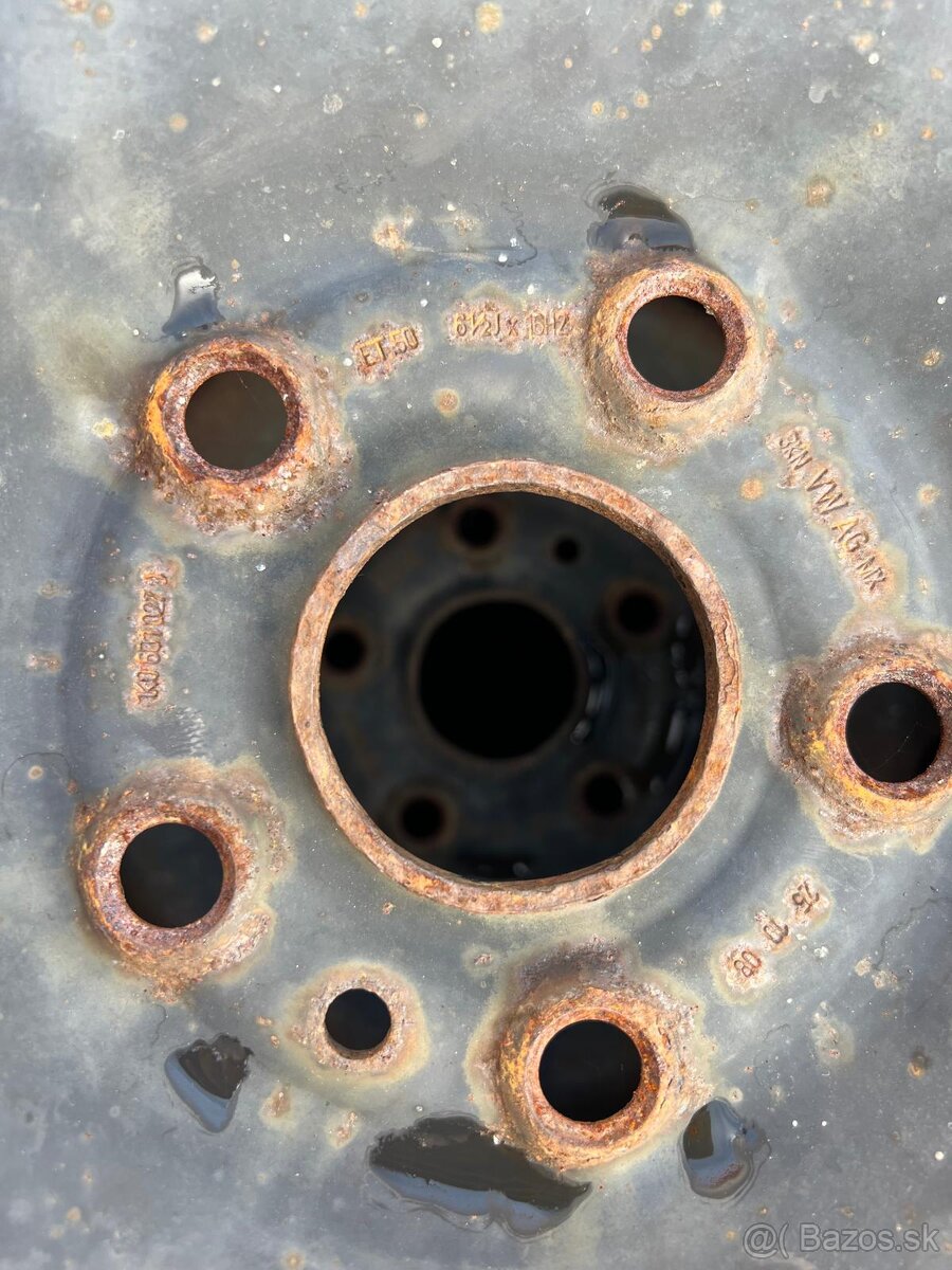 Disky na VW, 5x120, jazdené zimné pneumatiky - 5