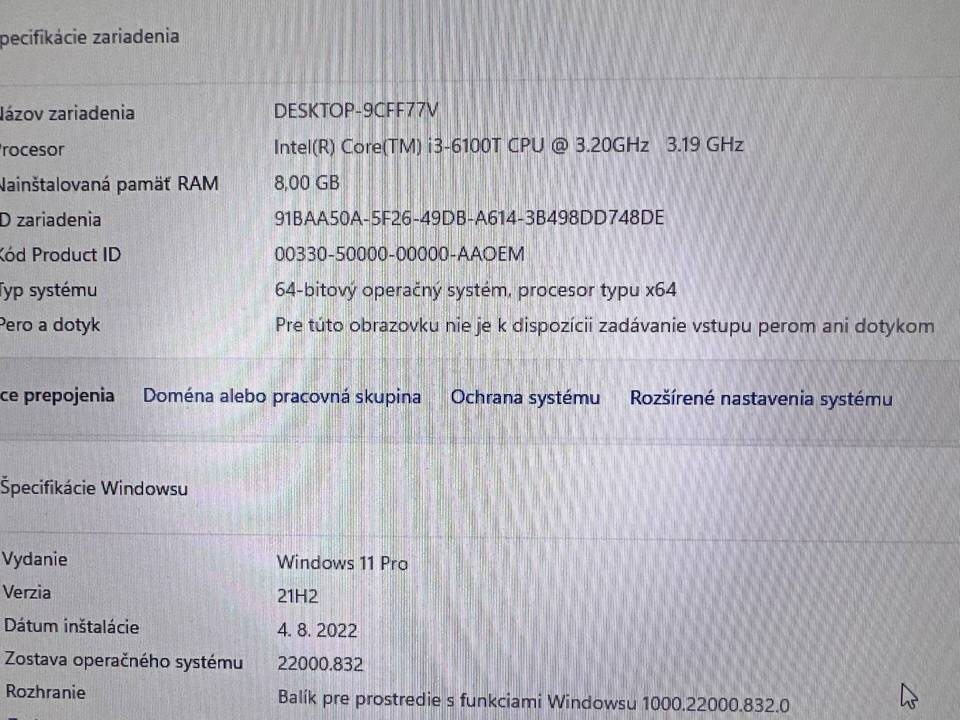 Mini počítač Dell.Intel i3-6100T 2x3,20GHz.240G SSD.8gb ram - 5