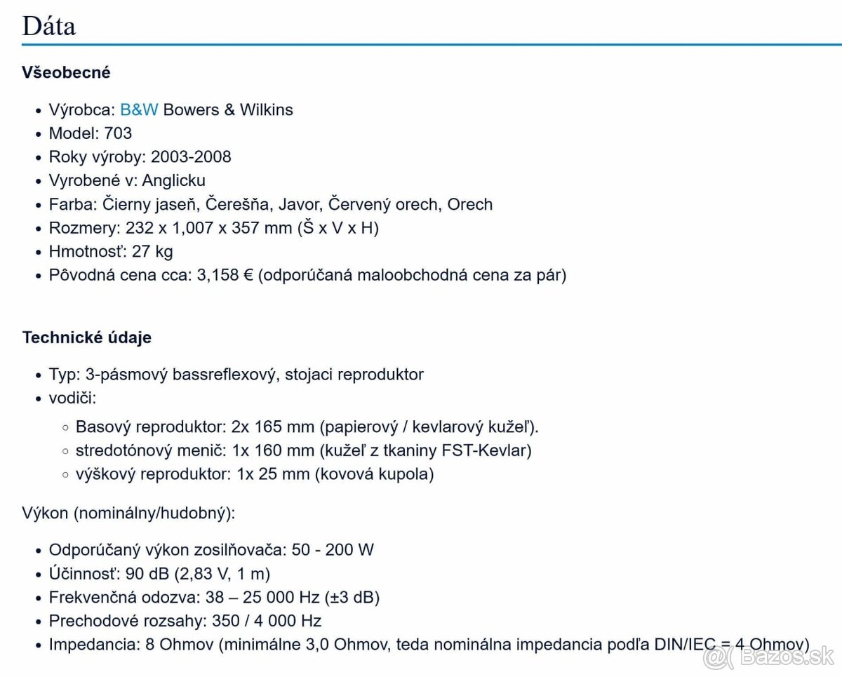 Bowers & Wilkins 703 - 5