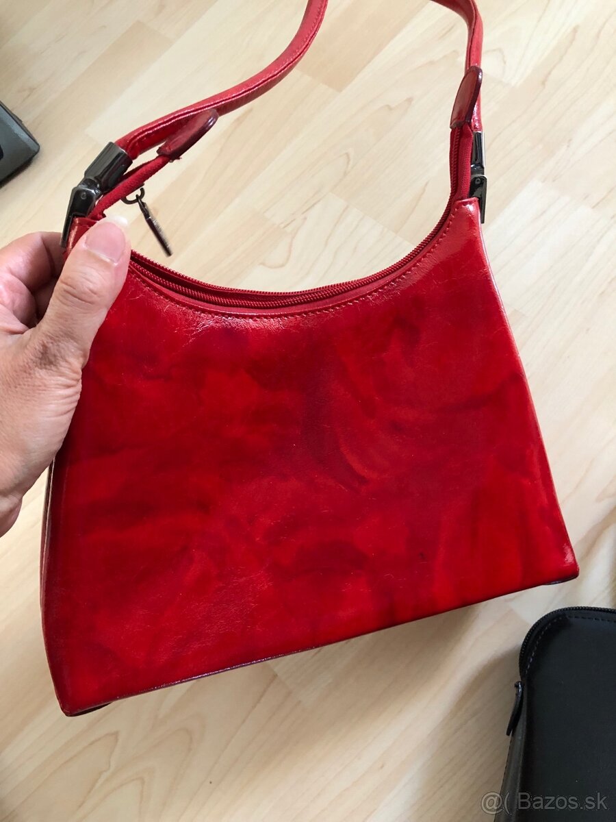 Červená kabelka kožená - 5