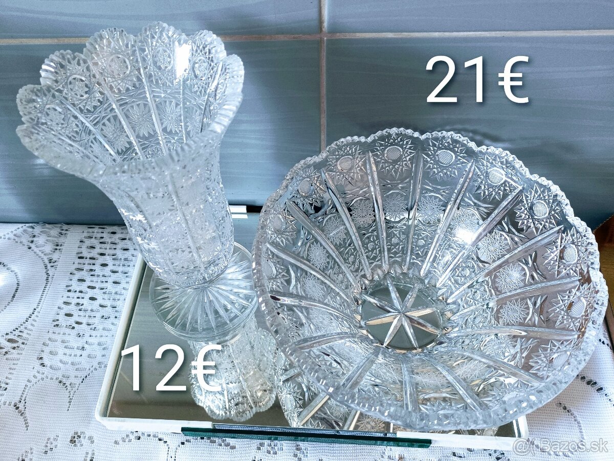 Krištáľ - misa , váza , poháre, - 5