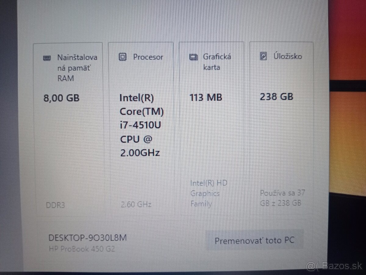 Hp Probook 450 g2 ,Intel® Core™i7 ,8gb ram ,ssd ,Windows 10 - 5