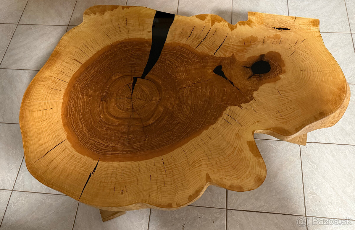 Predám epoxidový konferenčný stôl z dreva jaseň - 5