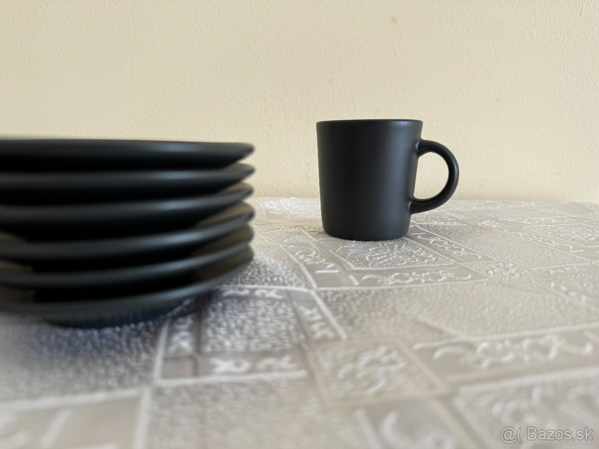 IKEA DINERA - set 6 šálok + 6 podšálok, matná čierna - 5