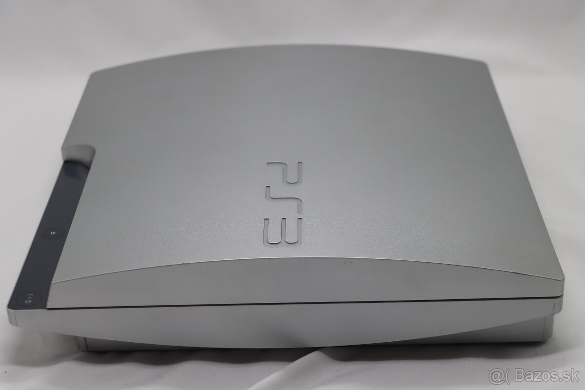PS3 Slim Silver 320GB + orig ovládač + káble - 5