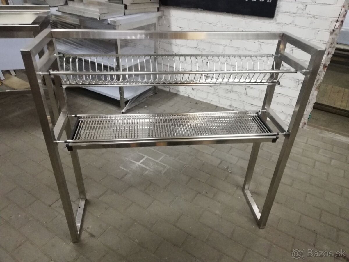 Nerezová nástenná polica dvojposchodová - 5