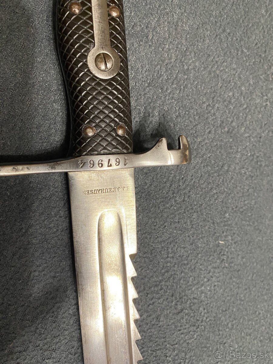 Švajčiarsky bodák Vetterli M1878 s pílou, značený, krásny st - 5