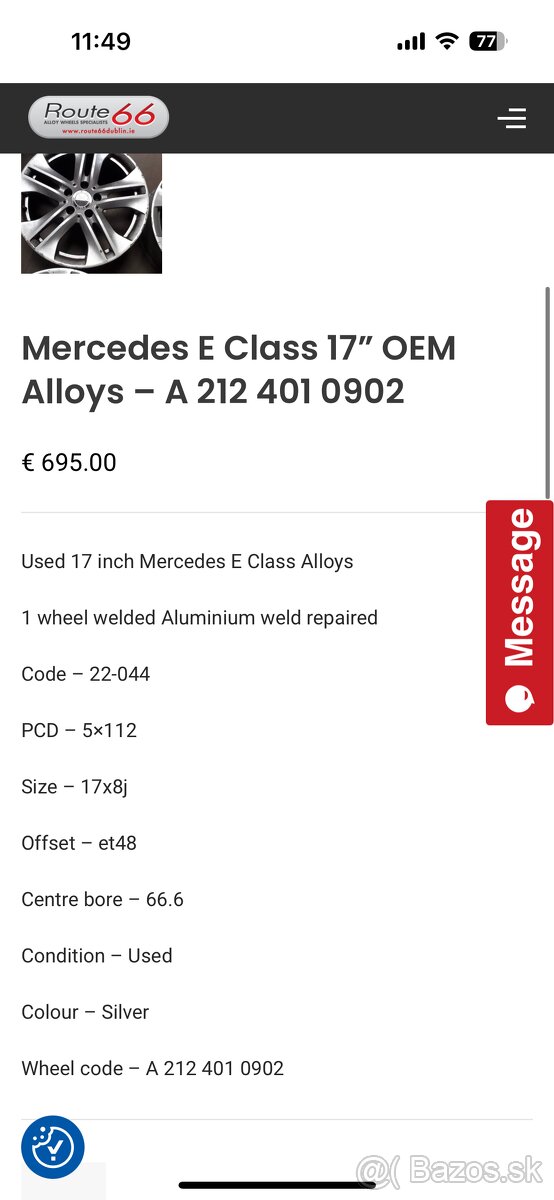 Alu disk mercedes 5x112 rezerva s pneu - 5