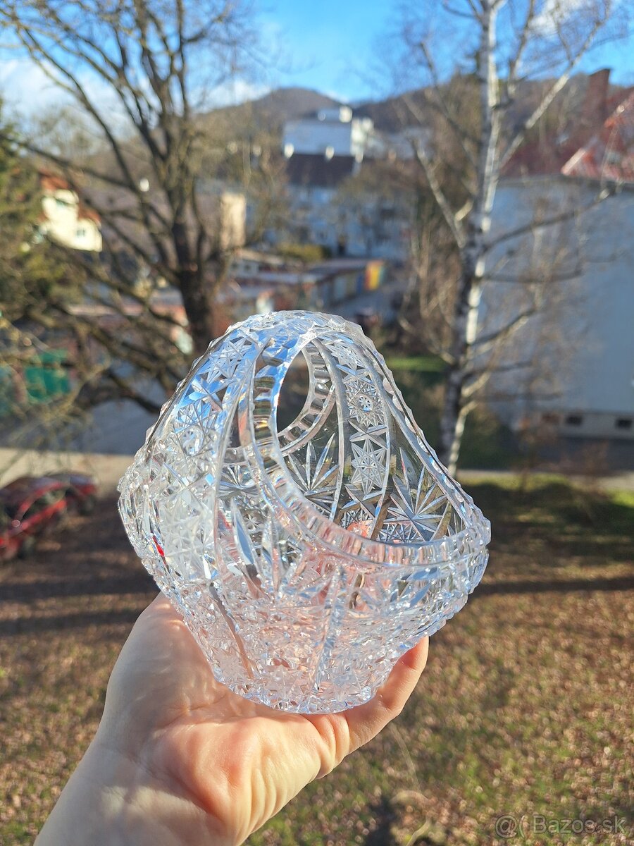 2 sklenene krištáľove košíky - 5