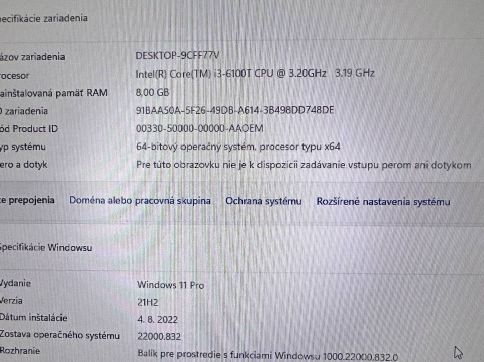 Mini počítač Dell.Intel i3-6100T 2x3,20GHz.240G SSD.8gb ram - 5