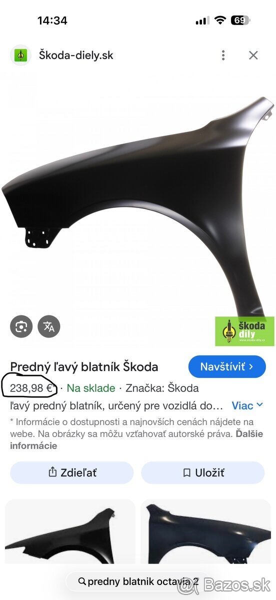 Predné blatníky Škoda Octavia II (predfacelift). - 5