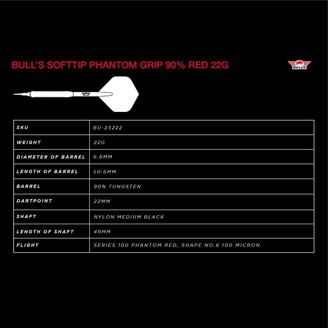 Bull's - Phantom Grip - 90 % Volfrám - 22 g - 5