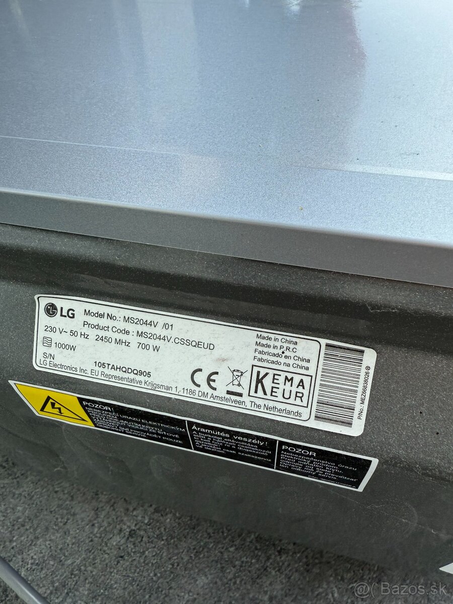 Používaná LG MS2044V/01 Mikrovlnka 20L 700W – S i-Wave, Funk - 5