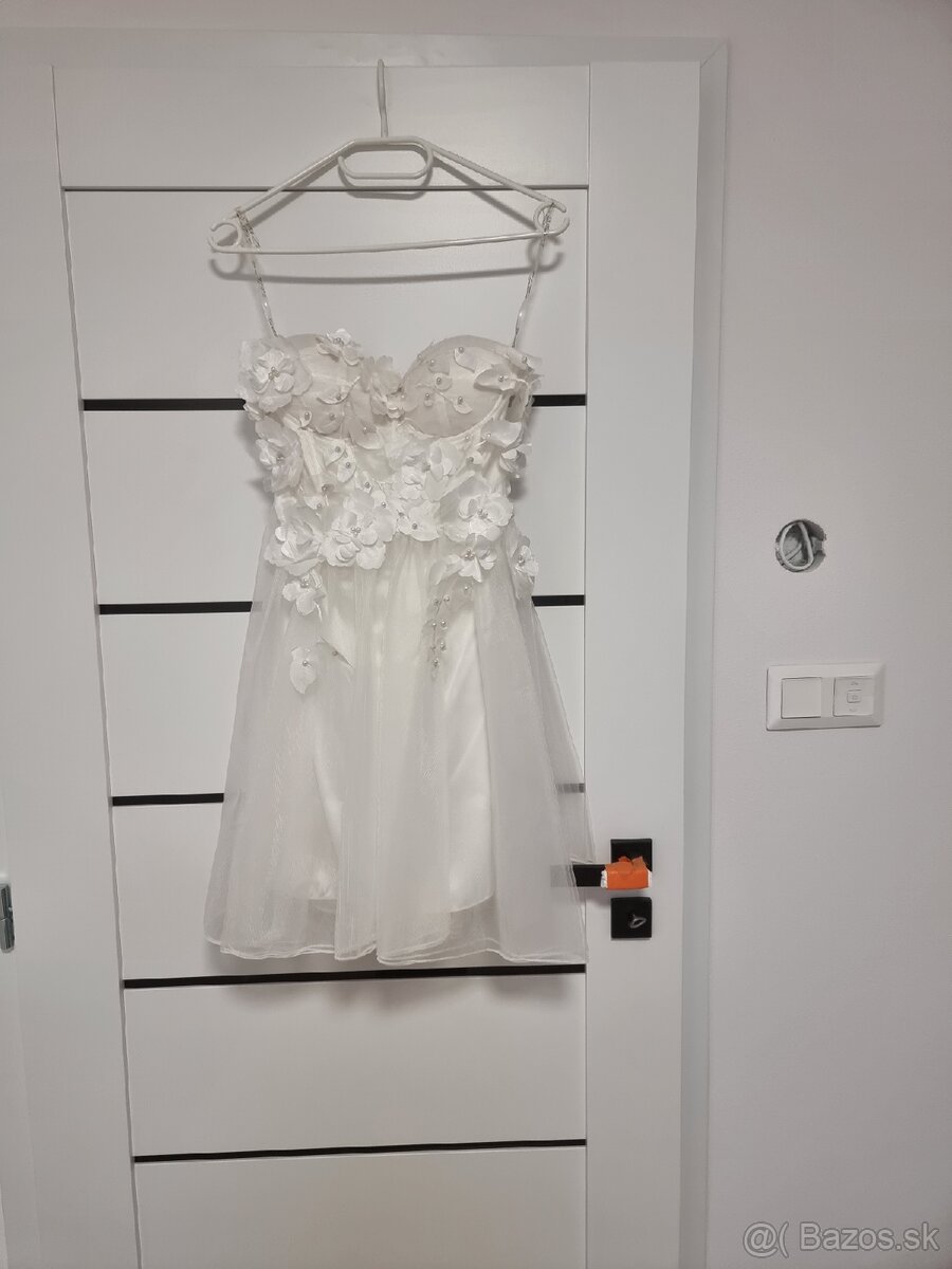Popolnočné biele šaty - 5