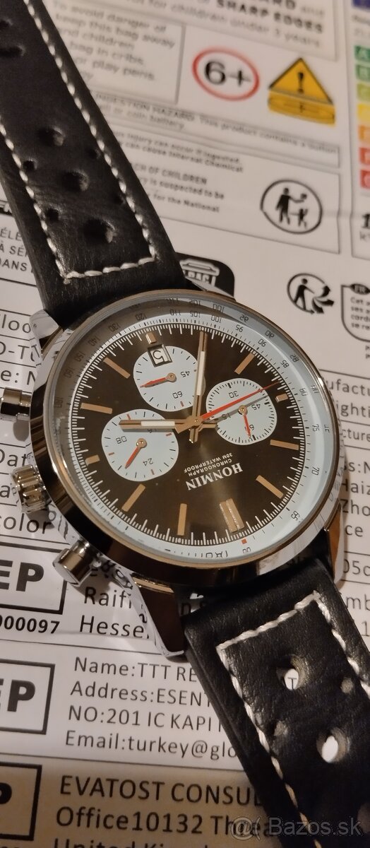 pilotské hodinky s chronografem HONMIN - 5