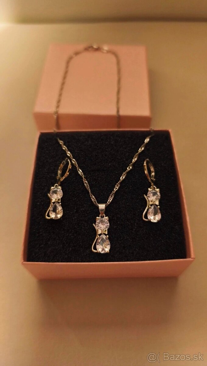 Šperková súprava zo striebra 925 mačky - 5