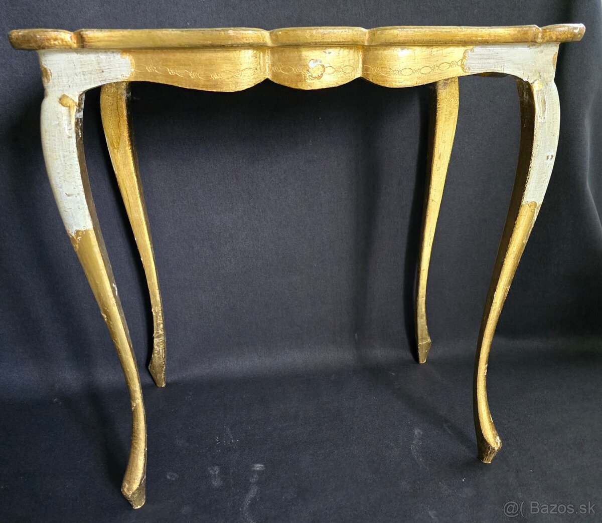 Súprava 3 florentských zlátených stolkôv – ručná práca, Tali - 5