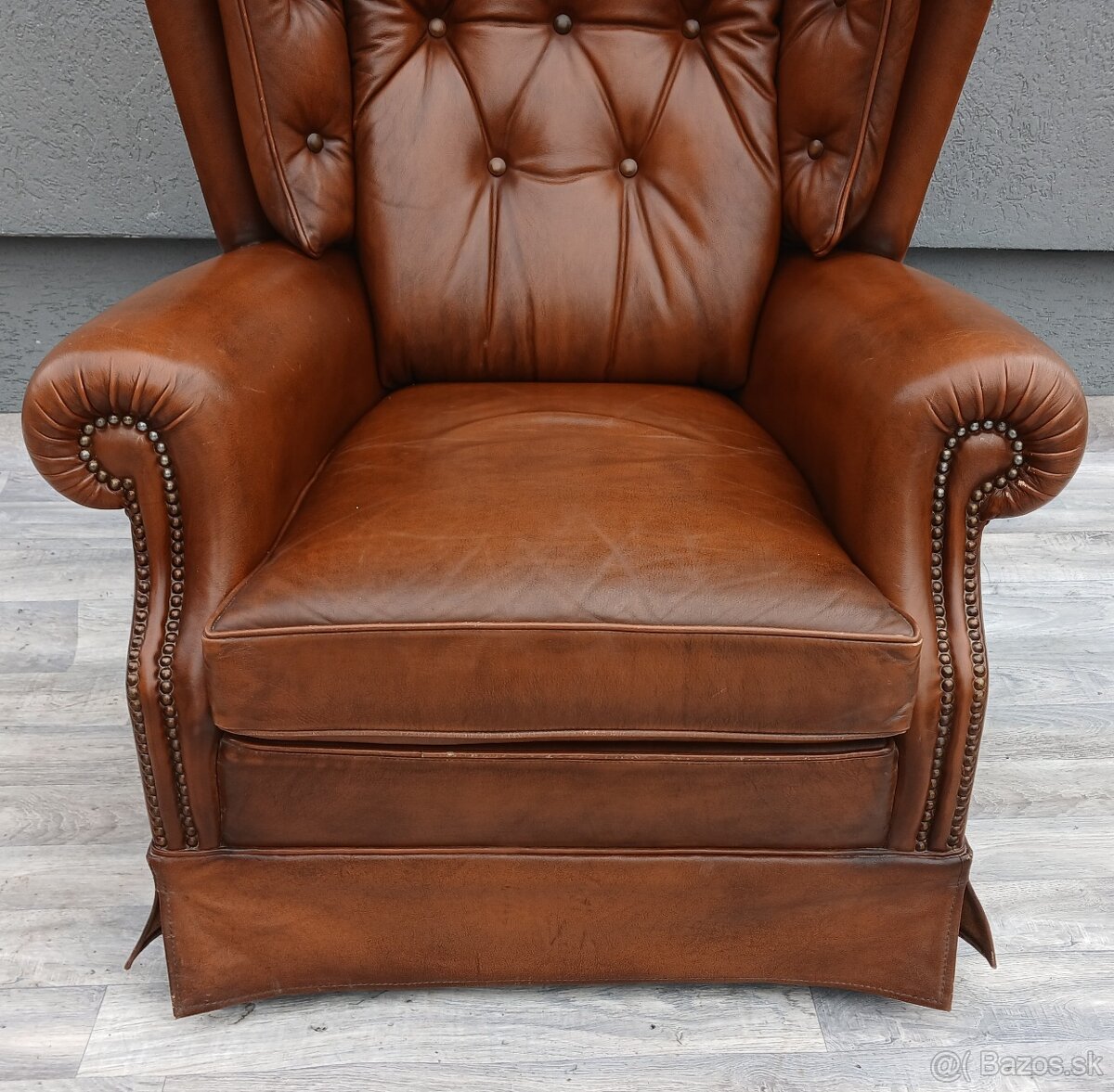 Kreslo kožené “ UŠIAK “ – hnedé. - 5