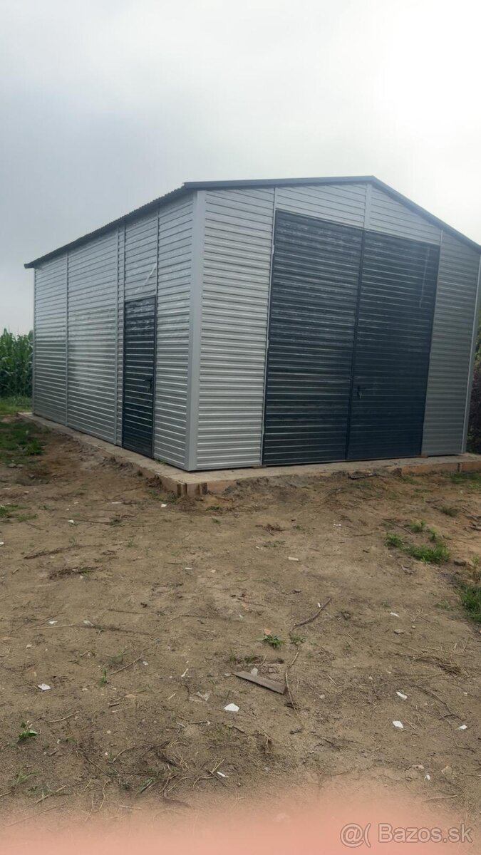 NOVÁ PLECHOVÁ HALA 5×6 M – SEDLOVÁ STRECHA MPH 015 - 5