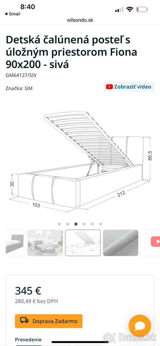 Detská posteľ Fiona s úložným priestorom - 5