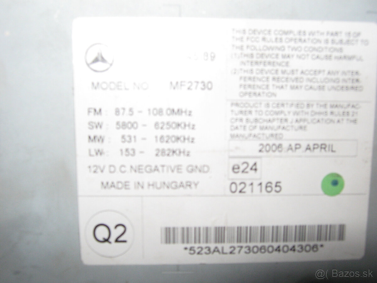 org.autoradio mercedes....úloženka - 5