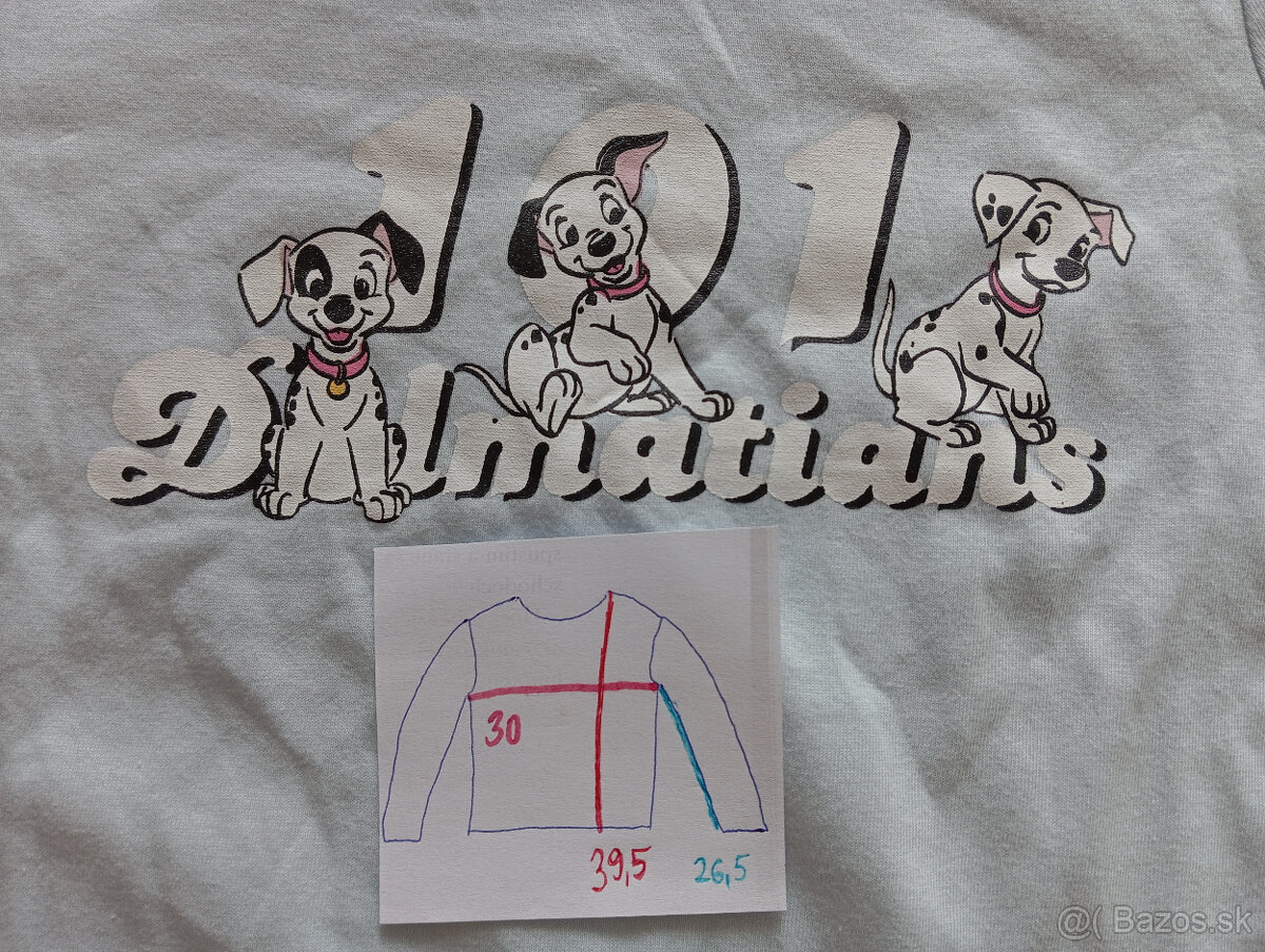 Bledomodré tričko 101 Dalmatíncov Disney 98 - 5