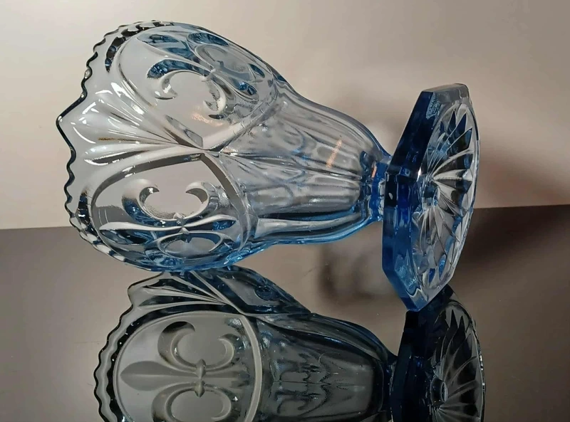 Modrá sklenená váza Josef Inwald - 5