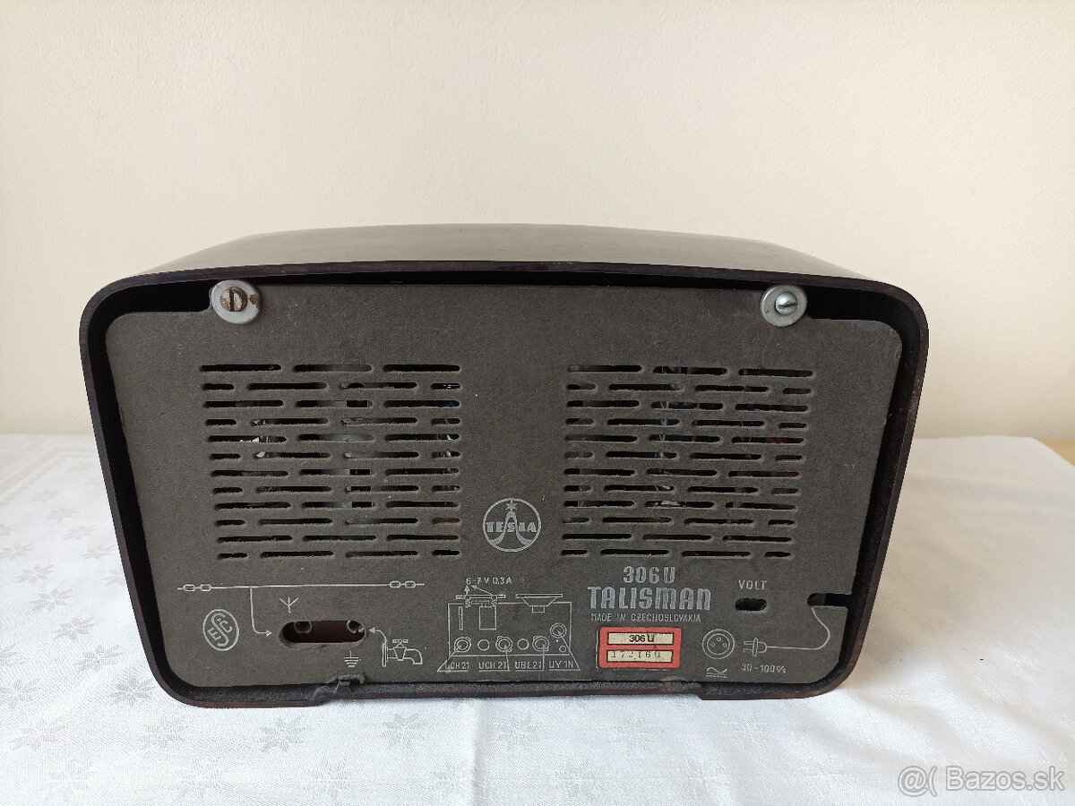 Staré retro bakelitové rádio Tesla Talisman 306U - 5