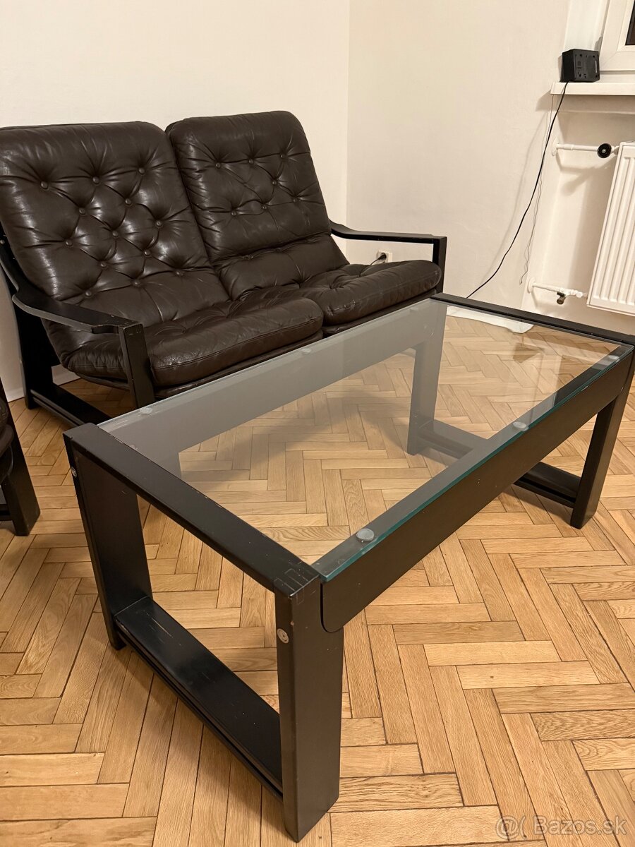 Kožená sedadia súprava a stolík - 5