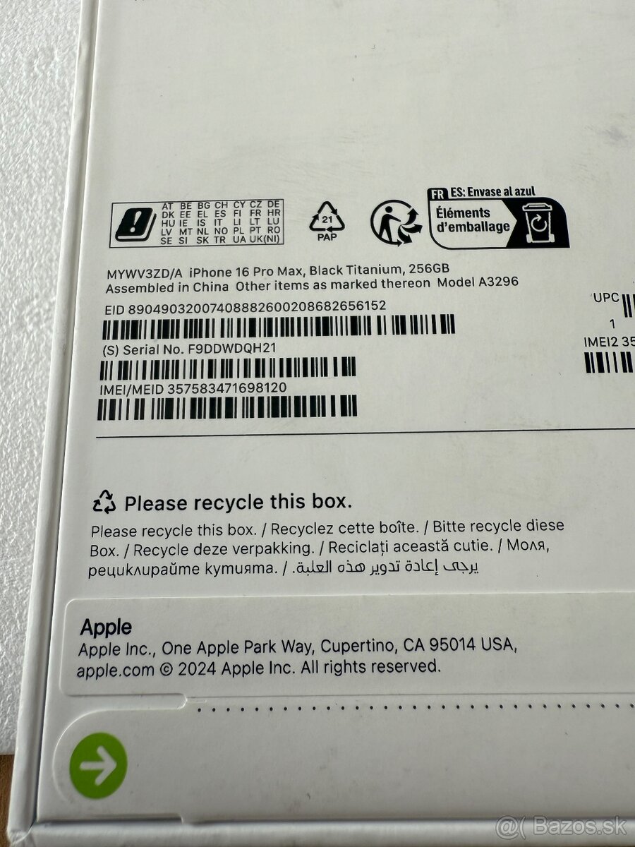 iPhone 16 Pro Max 256 gb Black Titanium - nerozbalený,záruka - 5