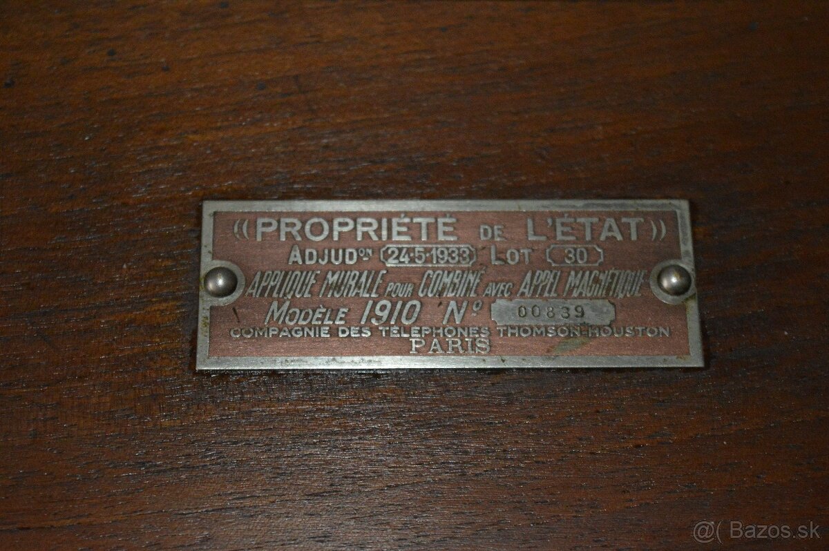 Murálny telefón Thomson Houston - 5