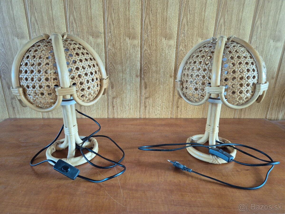 Retro ratanová stolná lampa - 5
