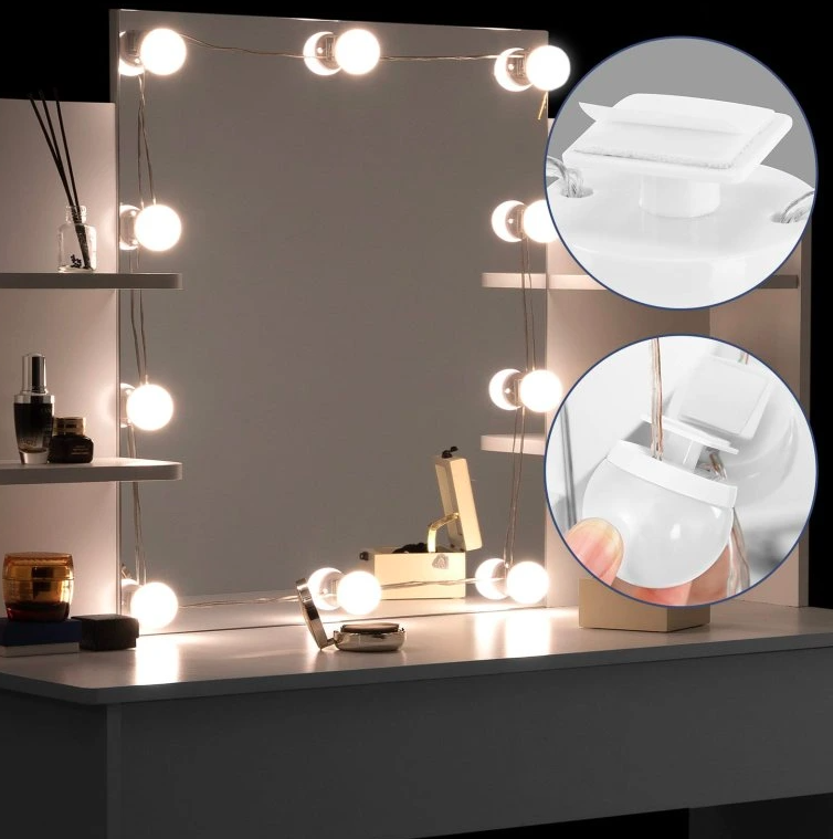 Toaletný stolík Lucia s LED osvetlením 140x110x40 - 5