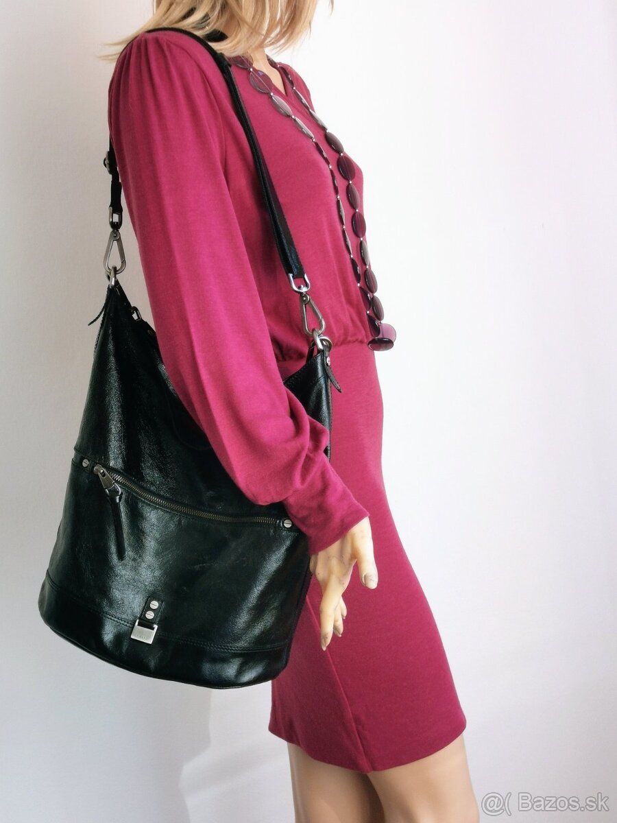 Elegantné merino šaty vo farbe bordó - 5