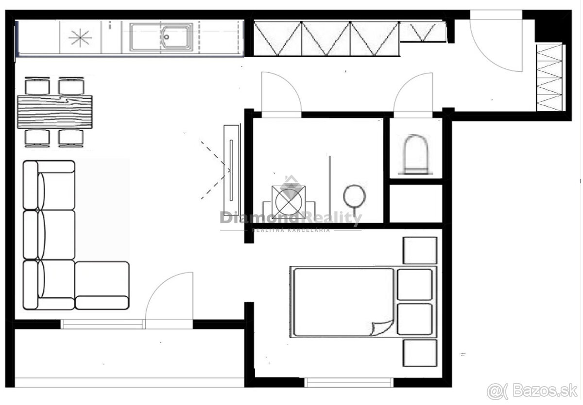 PREDANÝ Na predaj 1,5 izbový byt po rekonštrukcii, Palkovičo - 5