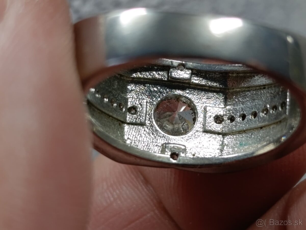 Krásný pánský prsten viz.foto, s kamínky, VEL.64 - 5