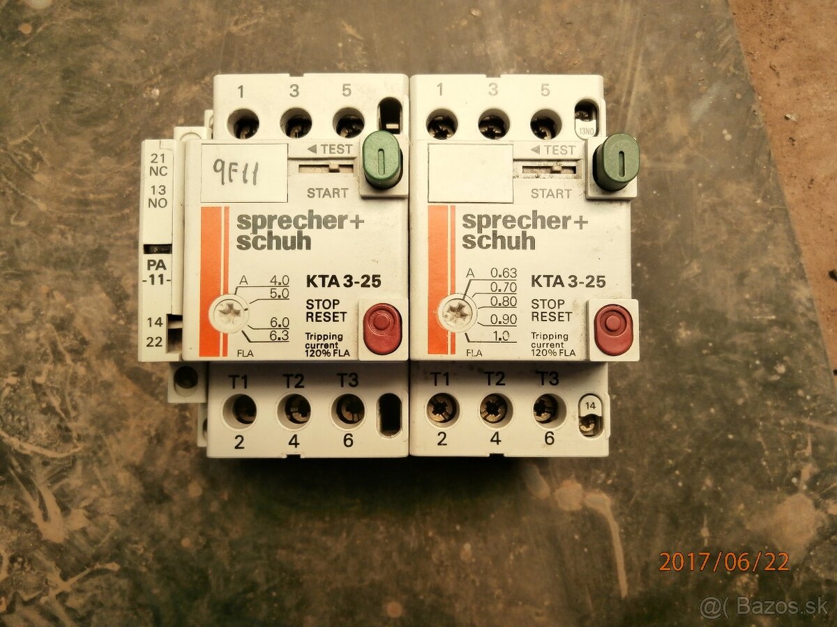 Ochrany motorov od 0,63A do 32A a viac. - 5