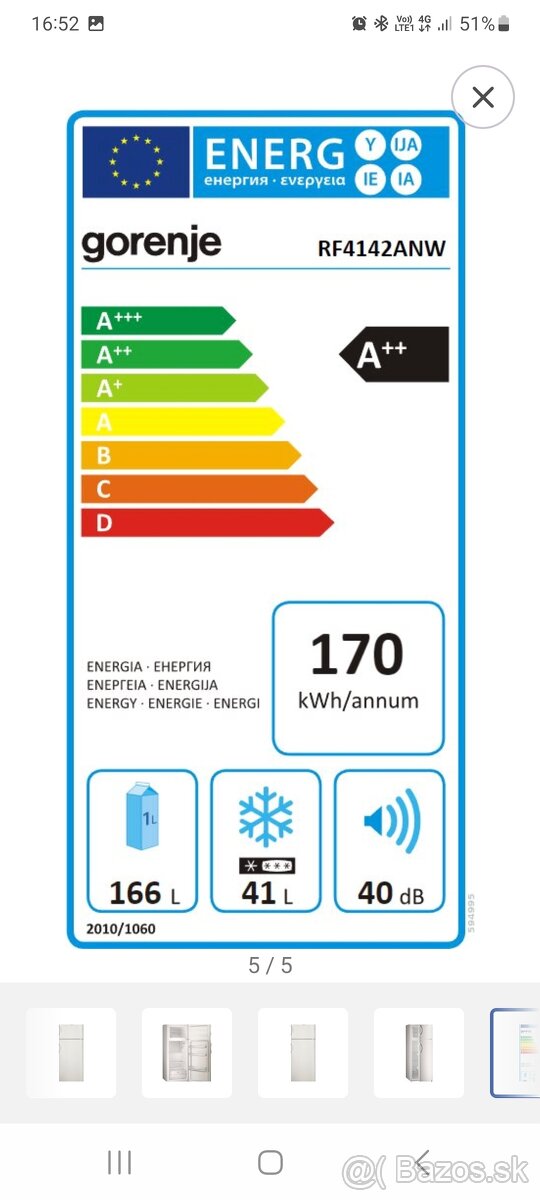 Chladnička s mrazničkou Gorenje - 5