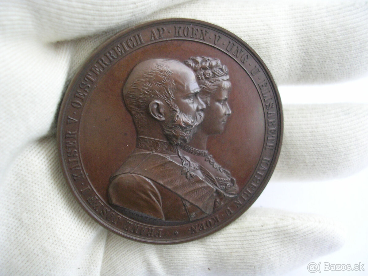 AE medaila 1879 Franz Joseph I.+Elisabeth 25.výročie svadby - 5