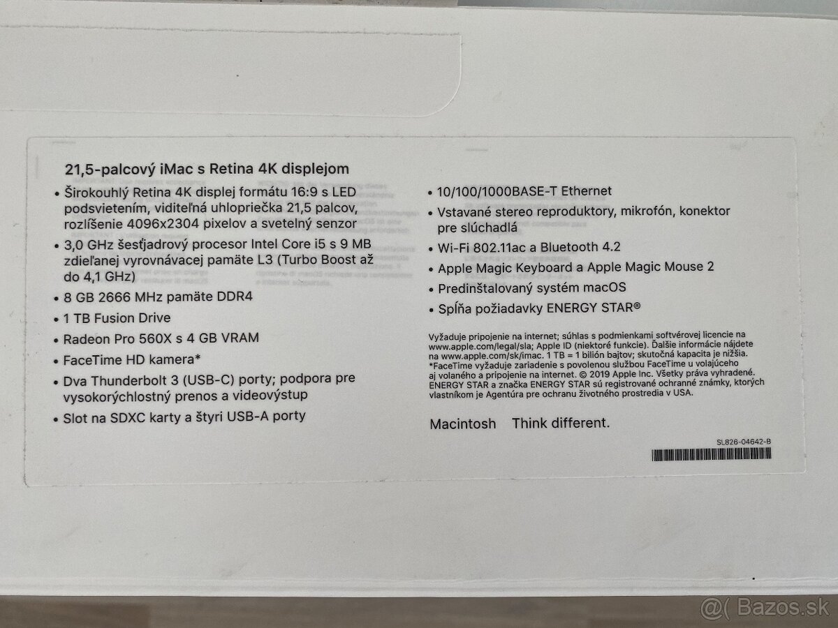 Apple IMac 21,5 Retina 4K, i5, 3,0GHz, 8GB, 1T - 5