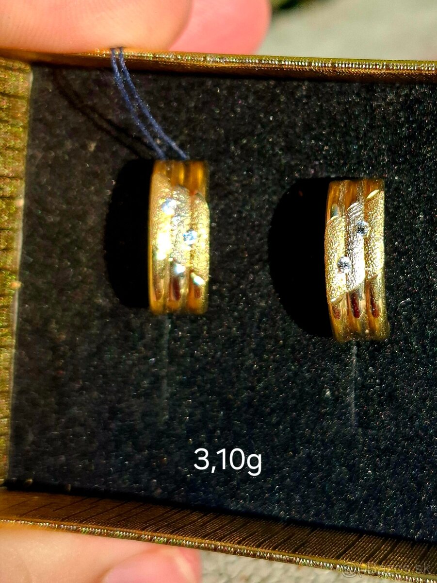 Zlate náušnice kamienky 585 - 5