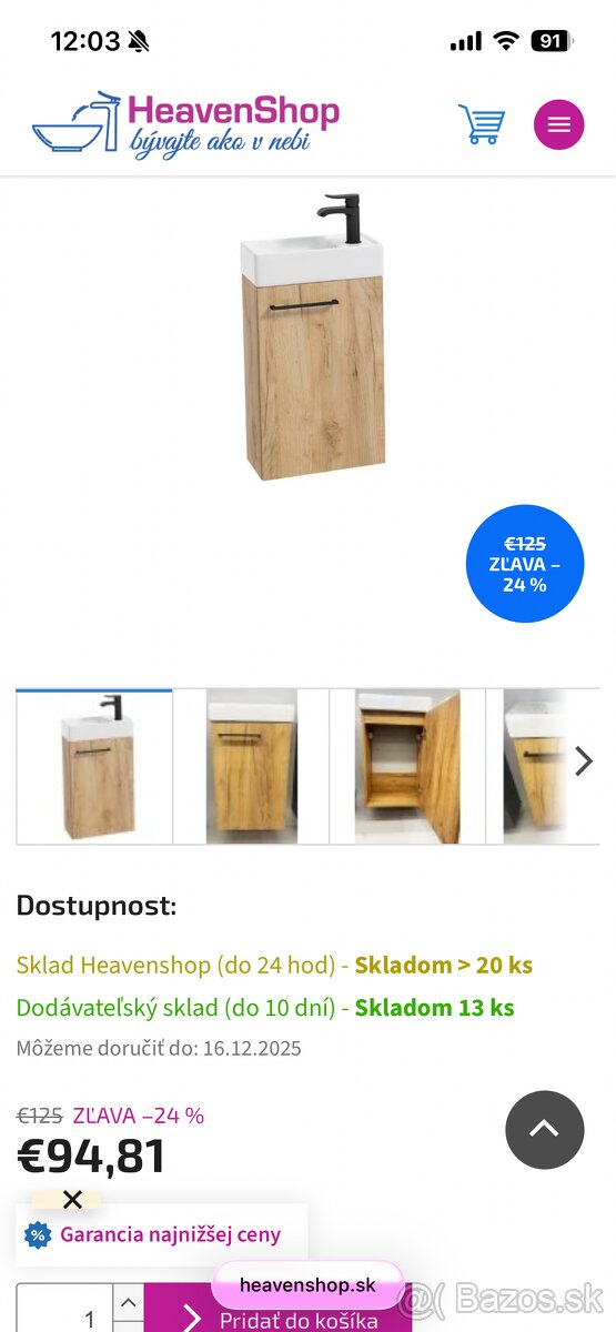 Keramické umývadlo 50cm + skrinka dub remeselný - 5